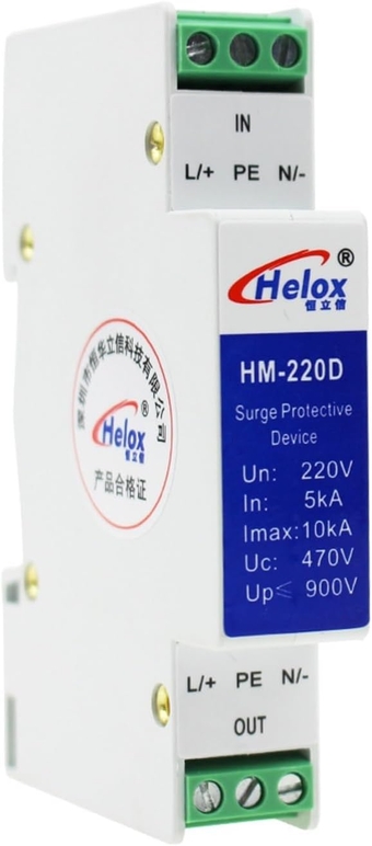 Din Rail 12V 24V 48V 220V AC/DC Power Supply Lightning Surge Protector Arrester SPD Surge Protective Device (Size : 220V DCAC)
