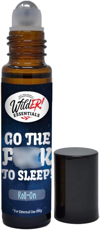 Wild Essentials Go The F to Sleep Essential Oil Roll On, 10ml for Sleep, Made with 100% Pure, Premium Grade Essential Oils and Organic Jojoba Oil, Ready to Use, Moisturizer, All Natural