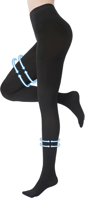 Medical Compression Pantyhose for Women & Men, Closed Toe, Opaque, Waist High Compression Circulation Leggings, 15-20 mmHg Firm Support Compression Hose for Varicose Veins, Edema, DVT, Black L