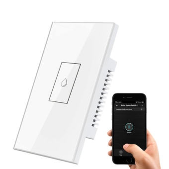 20A Smart WiFi Water Heater Switch, Voice Control Smart Touch Wall Switch with Timer, Smart Life/Tuya APP Remote Control, Compatible with Alexa Echo and Google Home, White