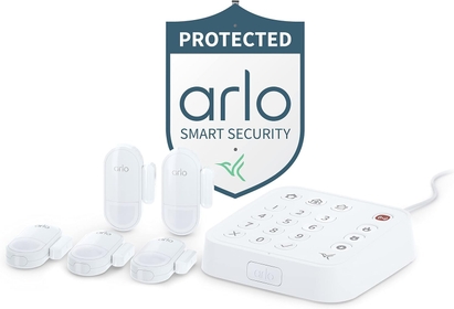 Home Security System - Wired Keypad Sensor Hub, (5) 8-in-1 Sensors, Yard Sign, 24/7 Professional Monitoring- No Contract Required, DIY Installation, Alarm System for Home Security - SS1501,White