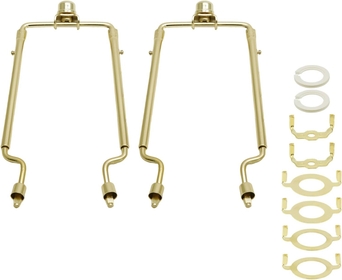 2Sets Adjustable Lamp Harp Kit 7 8 9 10 Inch Lamp Shade Harp Holder Bracket Lampshade Harp for 3/8IP E26 E27 E14 Threads Lamp,Square Light Gold