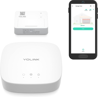Smart Garage Door Sensor,  1/4 Mile World's Longest Range Wireless Garage Door Sensor Works with Alexa, IFTTT, Home Assistant, Android-iOS App, Open Reminder Home Security,  Hub Included