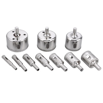 Hollow Core Drill Bits 10pcs Diamond Drill Bit Glass Drill Bit Drill Bits Diamond Tip Drill Bit Hole Saws for Glass 10 Piece Set Marble Extractor Drill Bits