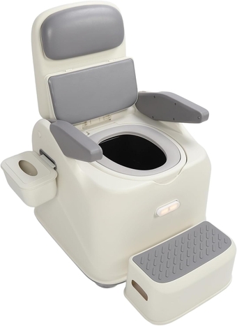 Toilet Night Toilet, Inner Bucket, Mobile Toilet, Bedside Commode, Toilet with Arms, Sensor Light, Mobile Bedside Table, Bedroom, Portable Chair Toilet for Older Pregnant Women