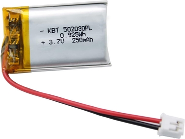 3.7V 250mAh Li-Polymer Battery:502030 Lipo Rechargeable Lithium-ion Replacement Batteries with PH2.0 2Pin JST Connector