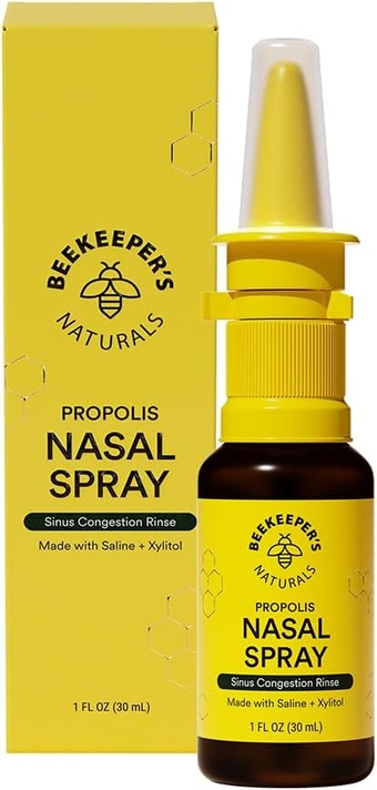Nasal Spray for Adults with Propolis, Xylitol & Saline, Clears Nasal Congestion, Moisturizes Sinus Canal, & Decongest Sinus Cavities, 1 fl oz