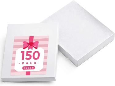 6x5x1'' White Jewelry Gift Boxes 150PC for Small Business, Bracelets, Earrings