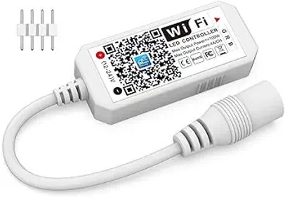 Smart RGB WiFi LED Controller 4-Pin Output Compatible with Alexa/Google Home Assistant/IFTTT Android/iOS for SMD 3535 5050 2835 Color Changing LED Strip Lights