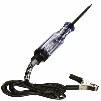 Test Light Automotive,Circuit Tester 6V-12V-24V,ABS Handle Material,Long Steel Probe Coating PU and Alligator Clip, for Continuity Voltage, for Sedan, SUV, RV, Truck (Black,1-Pack)