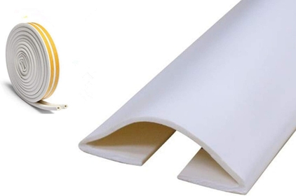 Under Door Draft Blocker Draught Excluder Self-Adhesive Rubber Door Bottom Seal Strip Under Door Sweep Weather Stripping Door Gap Stopper Soundproofing Noise Insulation 39" Long (White)