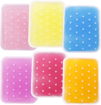 Small Ice Packs, Boo Boo Ice Packs for Injuries Reusable Hot Cold Packs Bulk Cold Compress for Pain Relief, Various Color, 8 Pack (6 Pack dot)