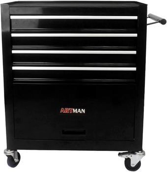4-Drawer Rolling Tool Cabinet with Wheels, Tool Chest Storage Cabinet and Tool Box Organizer for Garage Warehouse Workshop, Black