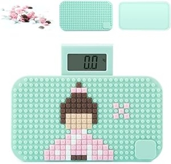 Mini DIY Personal Scale for Traveling, Travel Scale for Body Weight, Small Portable Digital Bathroom Body Weight Scales, Cute Lightweight Scale for Women Children, 330 lb, 9" x 5.1" (Blue)
