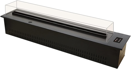 Fireplace Heater Electric Fireplace with Windshield, 3D Flame Fireplace Indoor Heater, Button and Remote Control Operation, Recessed Mounted, Black Electric Fireplace