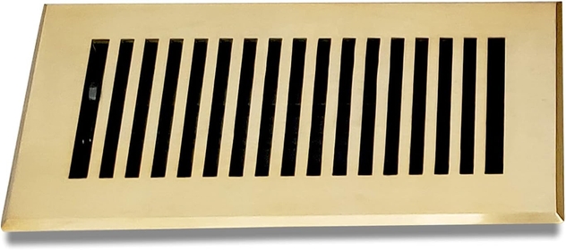 Prima Decorative - Floor Register 4" X 10" Cast Aluminum VR-102 | Heavy Duty Walkable Register | Premium Finish | Top Face Plate Size is 6"x12" & Thickness 5mm | No Holes | Brushed Gold