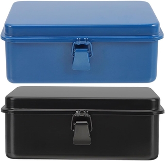 Automotive Tools 2pcs Metal Tool Box, Iron Sheet Tool Box, Tool Storage Case, Lockable Tool Organizers Box, Repair Tool Storage Container Holder, Tin Box for Car Tools