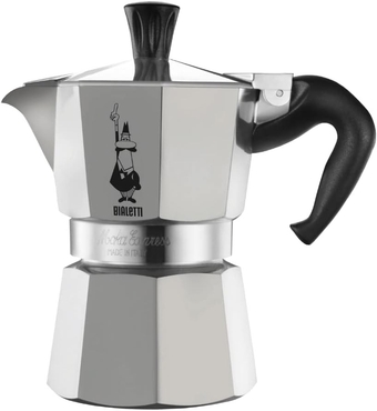 - Moka Express: Iconic Stovetop Espresso Maker, Makes Real Italian Coffee, Moka Pot 3 Cups (4.3 Oz - 130 Ml), Aluminium, Silver