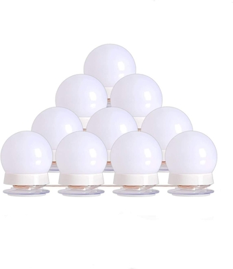 Hollywood Style LED Makeup Vanity Mirror Lights Kit with 10 Dimmable Light Bulbs,Plug in Flexible Lighting Fixture Strip for Bathroom Wall or Dressing Mirrors,Daylight (Mirror Not Included)