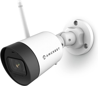 SmartHome 4MP Outdoor WiFi Camera Bullet 4MP Outdoor Security Camera, 98ft Night Vision, Built-in Mic, 101° FOV, 2.8mm Lens, MicroSD Storage, REP-ASH42-W (White) (Renewed)
