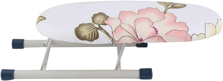 Foldable Tabletop Ironing Board, Multi-Functional Mini Ironing Board with Thickened Steel Tube and Anti-Slip Plastic Foot Cover, Removable and Washable Cloth Cover for Home or Travel (Peony)