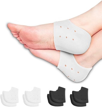 Unisex Gel Heel Cushion Insert Pads, Black and White Guarantee