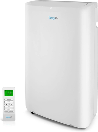 SLPAC14.5 Portable Air Conditioner-Compact Home A/C Cooling Unit with Built-in Dehumidifier & Fan Modes, Includes Window Mount Kit (14,000 BTU), White