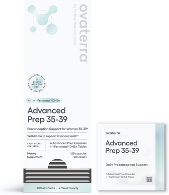 Advanced Prep Preconception Vitamins for Women with DHEA 25mg, Conception Fertility Prenatal Vitamins, Fertility Supplements for Women, Prenatal Multivitamin 4 Week Supply (28 Daily Packets)
