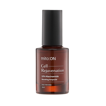 Mito-on Cell Rejuvenation 10% Niacinamide Boosting Ampoule, vitamin b3 serum with antioxidants, anti aging skin care for clear complexion, wrinkle reduction