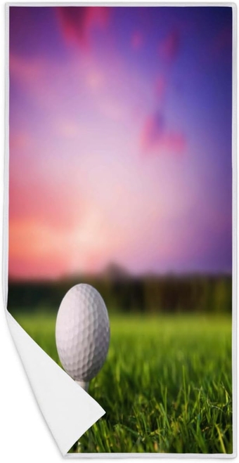 Golf Ball Sky Hand Towels Absorbent Microfiber Face Towel Washcloths Soft Fingertip Towels for Bathroom Home Kitchen