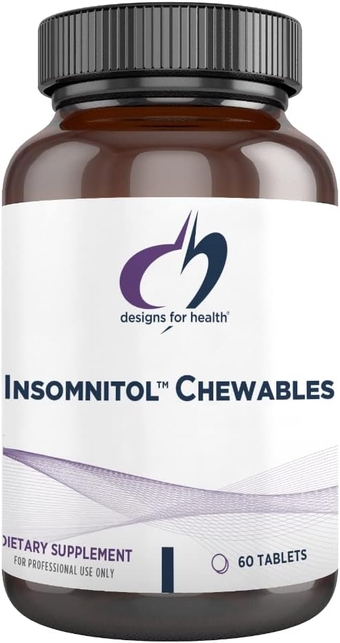Insomnitol Chewables - Chewable Melatonin - 200mg L-Theanine, 5-HTP, Vitamin B6 + Inositol - Delicious Lemon Flavored Supplement - Vegan (60 Tablets)