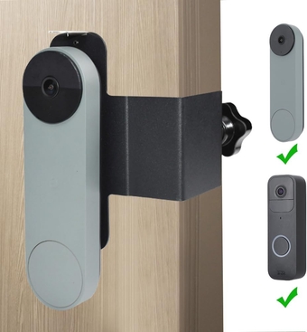 Anti Theft Doorbell Mount, No Drill Mount Compatible With Google Nest Doorbell Battery Blink Doorbell Video Doorbell Camera Mount Not Block Doorbell Sensor Metal Doorbell Door Mount