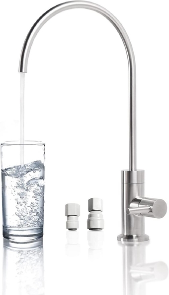 Drinking Water Faucet Brushed Nickel, Kitchen Water Filter Faucet Stainless Steel for Reverse Osmosis or Water Filtration System Beverage Non Air Gap RO Faucet for Kitchen Bar Sink.