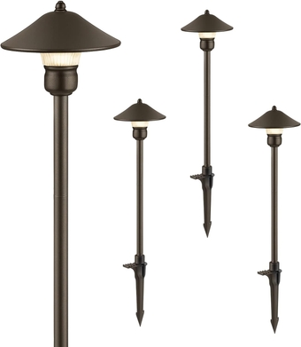 4 Pack Low Voltage Landscape Lights, 3W 150 LM 3000K LED Pathway Lights, 12V AC/DCWaterproof Aluminum Housing Outdoor Landscape Lighting for Yard, Lawn, Garden