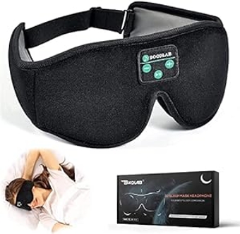 Sleep Mask with Bluetooth Headphones,  3D Bluetooth Sleep Mask with Ultra Thin Speakers, Wireless Washable Sleeping Headphones for Meditation Travel, Cool Gadgets Gift for Women Man