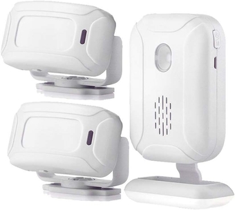 Motion Sensor Doorbell for Business Entry, Store Welcome Buzzer Monitor, Outdoor Door Chime Kit: Infrared Motion Sensor Detector for Elderly Caregiver Reminder - LED Indicators