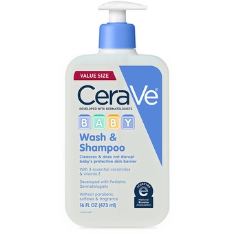 Baby Wash & Shampoo | 2-in-1 Tear-Free for Skin Hair Fragrance, Paraben, Dye, Phthalates Sulfate Free Bath| Soap with Vitamin E 16 Ounce