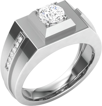 Boys And Mens Ring Lab Grown Diamond Ring In 14k Solid Gold Ring Lab Grown Diamond Size 5.56 MM 1.25 MM Lab Grown Diamond Weight 0.73 CTW Gold Weihgt 9 GM Lab Grown Diamond Piece 13 Thickness 4.07