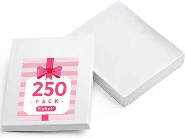 6x5x1'' White Jewelry Gift Boxes 250PC for Small Business, Bracelets, Earrings
