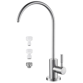 Kitchen Reverse Osmosis Faucet, RO Filtered Water Faucet Fits Most Water Filtration Systems in Non-air Gap, Modern Drinking Water Faucet, SUS304 Stainless Steel (Brushed Nickel)