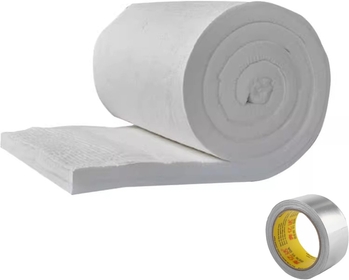 Ceramic Fiber Insulating Blanket, High Temperature 1260℃, with A Roll of Aluminium Foil Tape Durable, for Stoves, Furnace, Kilns, Fire Bricks, Boilers ( Color : 0.61x1m 10mm )