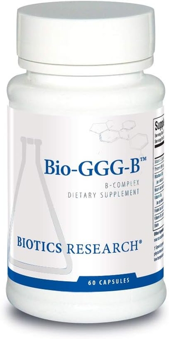 Biotics Research Bio GGG B B Complex, Biochemically activated forms of B vitamins. Thiamin, Riboflavin, Niacin, B6, B12, Folate. Produce Energy, Optimize Positive Mood,Cardiovascular Health 60 Capsule