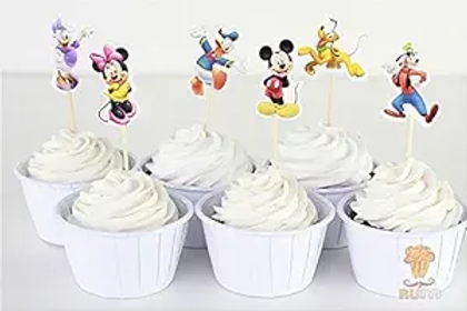 24pcs Mickey Minnie daisy candy bar cupcake toppers picks decoration baby shower kids birthday party supplies