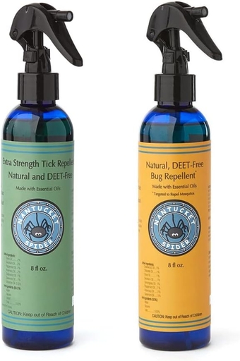 2 Pack | 8 oz Extra Strength Natural Tick Repellent and 8 oz The Original Bug Repellent | Natural Tick Repellent for People | Made in The USA with 100% Organic Essential Oils