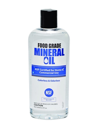NSF Certified Food Grade Mineral Oil – 8oz, Certified Food Safe Conditioner for Wood Cutting Boards, Butcher Blocks and Stainless-Steel Kitchen Equipment