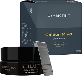 Shilajit Resin & Golden Mind Bundle, Elemental Gold, Immune & Digestive Support Supplement and Nootropic Brain Booster Liquid Supplement
