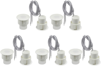 Recessed Door Contacts NC Security Alarm Window Sensors With Magnetic Reed Switch. 3⁄4 Inch Door Contact Position Switches DCS Work with All Access Control and Burglar Alarm Systems White 5pcs