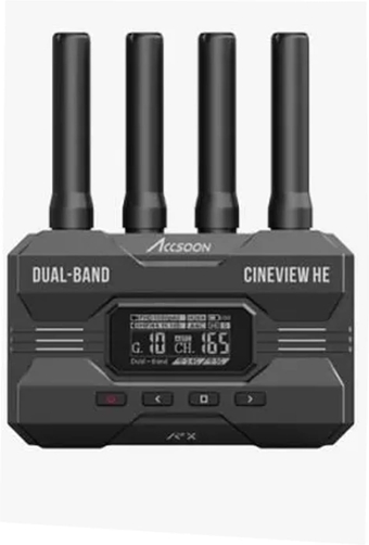ACCSOON CineView HE Wireless Video Transmission Receiver 2.4-5Ghz Dual Channel Wireless HDMI Transmitter UVC Out for Live Streaming 1080p 60fps ≤0.06 Latency 1200ft Range（only Receiver）