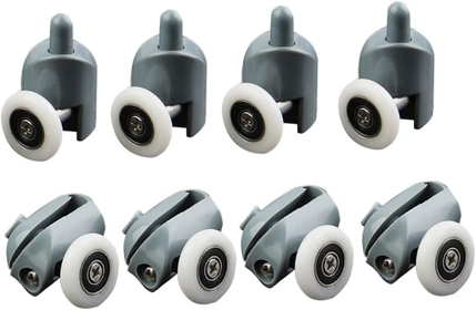 12pcs Sliding Door Wheels Sliding Door Rollers Bathroom Replacement Parts Shower Door Runners Shower Door Rollers Door Bottom Rollers Bathroom Door Individual Sliding Door Pulley