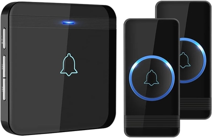 Wireless Doorbell,  Waterproof Chime Kit Operating at Over 1300 Feet with 52 Melodies, 5 Volume Levels & LED Flash